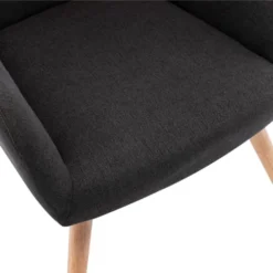 Moloo Fauteuils Fauteuil Tissu Gris Foncé Pieds Bois -Magasin De Chaises fauteuil tissu gris fonce pieds bois 3