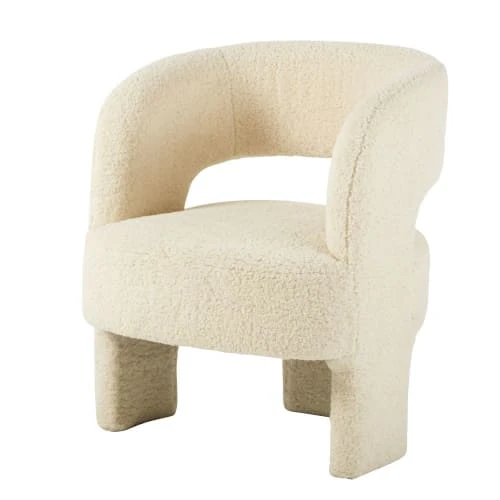 Fauteuil tripode à bouclettes blanches Maisons Du Monde Fauteuils Fauteuil Tripode à Bouclettes Blanches -Magasin De Chaises fauteuil tripode a bouclettes blanches 1000 16 29 209949 1