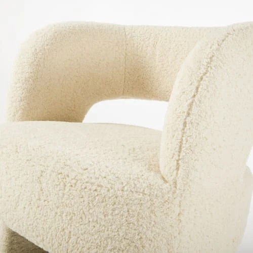 Fauteuil tripode à bouclettes blanches Maisons Du Monde Fauteuils Fauteuil Tripode à Bouclettes Blanches -Magasin De Chaises fauteuil tripode a bouclettes blanches 1000 16 29 209949 4