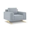 Micadoni Home Fauteuils Fauteuil Velours Bleu Clair 1 Place
