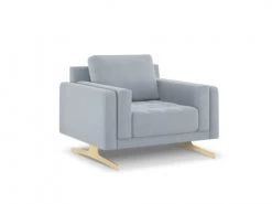 Micadoni Home Fauteuils Fauteuil Velours Bleu Clair 1 Place