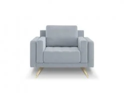 Micadoni Home Fauteuils Fauteuil Velours Bleu Clair 1 Place -Magasin De Chaises fauteuil velours bleu clair 1 place 4