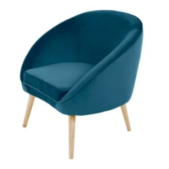 Zago Fauteuils Fauteuil Velours Bleu Foncé -Magasin De Chaises fauteuil velours bleu fonce 2
