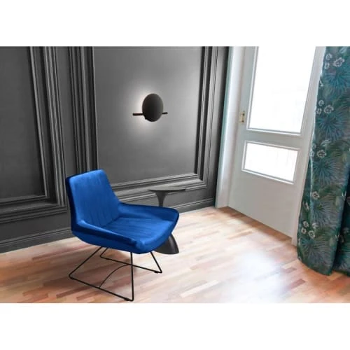 Fauteuil velours et métal noir bleu Artecosy Fauteuils Fauteuil Velours Et Métal Noir Bleu -Magasin De Chaises fauteuil velours et metal noir bleu 1