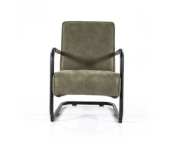 Meubles & Design Fauteuils Fauteuil Vintage Accoudoirs Métal En Simili Vert -Magasin De Chaises fauteuil vintage accoudoirs metal en simili vert 2