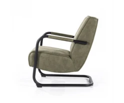 Meubles & Design Fauteuils Fauteuil Vintage Accoudoirs Métal En Simili Vert -Magasin De Chaises fauteuil vintage accoudoirs metal en simili vert 3