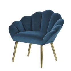 Maisons Du Monde Fauteuils Fauteuil Coquillage En Velours Beige -Magasin De Chaises fauteuil vintage bleu canard homarid 1000 1 4 187579 1