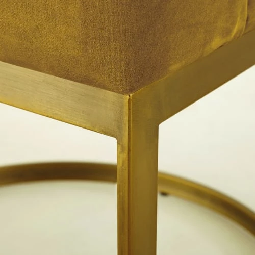 Maisons Du Monde Assises Fauteuil Vintage En Velours Jaune Moutarde 5 Maisons Du Monde Assises Fauteuil Vintage En Velours Jaune Moutarde – Image 5