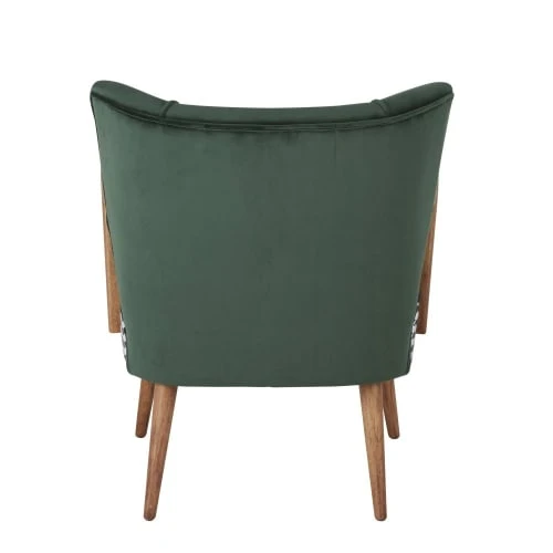 Fauteuil vintage en velours vert motifs pied de poule Maisons Du Monde Fauteuils Fauteuil Vintage En Velours Vert Motifs Pied De Poule -Magasin De Chaises fauteuil vintage en velours vert motifs pied de poule 1000 6 1 216399 4