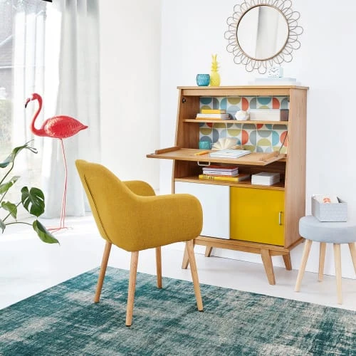 Fauteuil vintage jaune olive Maisons Du Monde Assises Fauteuil Vintage Jaune Olive -Magasin De Chaises fauteuil vintage jaune olive 1000 5 37 166333 7