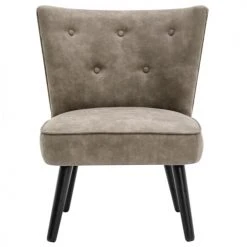 Moloo Fauteuils Fauteuil Vintage Marron Clair Pieds Bois Noir(x2) -Magasin De Chaises fauteuil vintage marron clair pieds bois noir x2 4