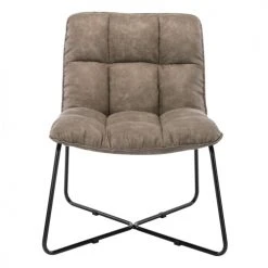 Moloo Fauteuils Fauteuil Vintage Marron Clair Pieds Métal Noir -Magasin De Chaises fauteuil vintage marron clair pieds metal noir 4