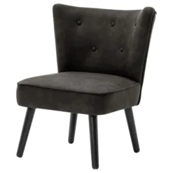 Moloo Fauteuils Fauteuil Vintage Marron Foncé Pieds Bois Noir