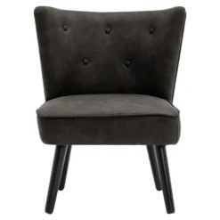 Moloo Fauteuils Fauteuil Vintage Marron Foncé Pieds Bois Noir -Magasin De Chaises fauteuil vintage marron fonce pieds bois noir 4