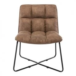 Moloo Fauteuils Fauteuil Vintage Marron Pieds Métal Noir(x2) -Magasin De Chaises fauteuil vintage marron pieds metal noir x2 4