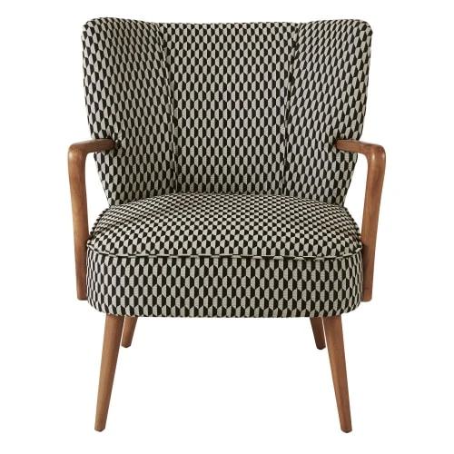 Fauteuil vintage motifs graphiques noirs et blancs Maisons Du Monde Fauteuils Fauteuil Vintage Motifs Graphiques Noirs Et Blancs -Magasin De Chaises fauteuil vintage motifs graphiques noirs et blancs 1000 2 14 198987 2
