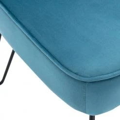 Moloo Fauteuils Fauteuil Vintage Velours Bleu Canard Pieds Métal Noir(x2) -Magasin De Chaises fauteuil vintage velours bleu canard pieds metal noir x2 3