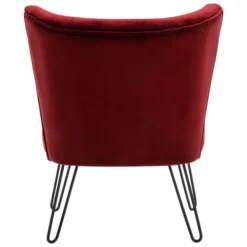 Moloo Fauteuils Fauteuil Vintage Velours Lie De Vin Pieds Métal Noir -Magasin De Chaises fauteuil vintage velours lie de vin pieds metal noir 2