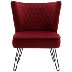 Moloo Fauteuils Fauteuil Vintage Velours Lie De Vin Pieds Métal Noir -Magasin De Chaises fauteuil vintage velours lie de vin pieds metal noir 4