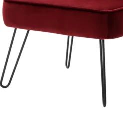 Moloo Fauteuils Fauteuil Vintage Velours Lie De Vin Pieds Métal Noir -Magasin De Chaises fauteuil vintage velours lie de vin pieds metal noir 5