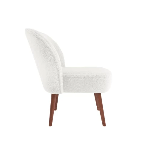 Petit fauteuil de salon, blanc effet laine bouclée Potiron Paris Fauteuils Petit Fauteuil De Salon, Blanc Effet Laine Bouclée -Magasin De Chaises petit fauteuil de salon blanc effet laine bouclee 2
