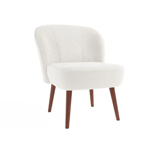 Petit fauteuil de salon, blanc effet laine bouclée Potiron Paris Fauteuils Petit Fauteuil De Salon, Blanc Effet Laine Bouclée -Magasin De Chaises petit fauteuil de salon blanc effet laine bouclee 3