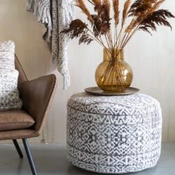 Drawer Poufs Pouf à Motifs D60cm Marron / Blanc -Magasin De Chaises pouf a motifs d60cm marron blanc 4