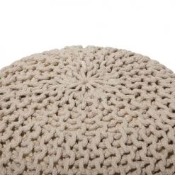 Beliani Poufs Pouf Beige 40 X 25 Cm -Magasin De Chaises pouf beige 40 x 25 cm 2