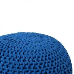 Beliani Poufs Pouf Bleu 50 X 35 Cm -Magasin De Chaises pouf bleu 50 x 35 cm 2