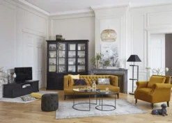 Maisons Du Monde Poufs Pouf Capitonné En Velours Noir -Magasin De Chaises pouf capitonne en velours noir 1000 10 4 176878 4