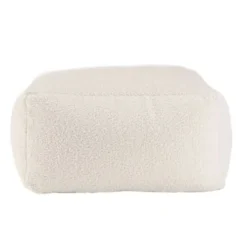 MACABANE Poufs Pouf Carré 53x53cm Tissu Bouclette Blanc 3 MACABANE Poufs Pouf Carré 53x53cm Tissu Bouclette Blanc -Magasin De Chaises pouf carre 53x53cm tissu bouclette blanc 3