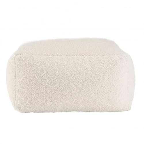 Pouf carré 53x53cm tissu bouclette blanc MACABANE Poufs Pouf Carré 53x53cm Tissu Bouclette Blanc -Magasin De Chaises pouf carre 53x53cm tissu bouclette blanc 3