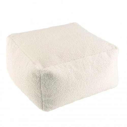 Pouf carré 53x53cm tissu bouclette blanc MACABANE Poufs Pouf Carré 53x53cm Tissu Bouclette Blanc -Magasin De Chaises pouf carre 53x53cm tissu bouclette blanc