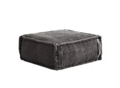 RNT By Really Nice Things Poufs Pouf Carré En Coton Revêtu Effet Lavé Vert. -Magasin De Chaises pouf carre en coton revetu effet lave gris