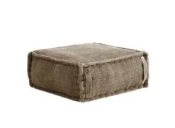 RNT By Really Nice Things Poufs Pouf Carré En Coton Revêtu Effet Lavé Vert. -Magasin De Chaises pouf carre en coton revetu effet lave sable