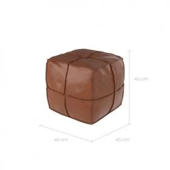 Rendez Vous Déco Poufs Pouf Carré En Cuir Camel -Magasin De Chaises pouf carre en cuir camel 3
