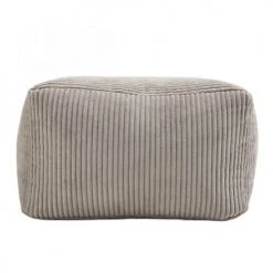 MACABANE Poufs Pouf Carré En Tissu Velours Cotelé Gris Perle -Magasin De Chaises pouf carre en tissu velours cotele gris perle 4