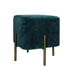 Pomax Poufs Pouf Carré En Velours Bleu Pétrole 3 Pomax Poufs Pouf Carré En Velours Bleu Pétrole -Magasin De Chaises pouf carre en velours bleu petrole 2