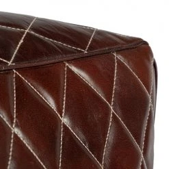 WOMO-DESIGN Poufs Pouf Carré, Marron, 40x40x40 Cm, En Cuir -Magasin De Chaises pouf carre marron 40x40x40 cm en cuir 3
