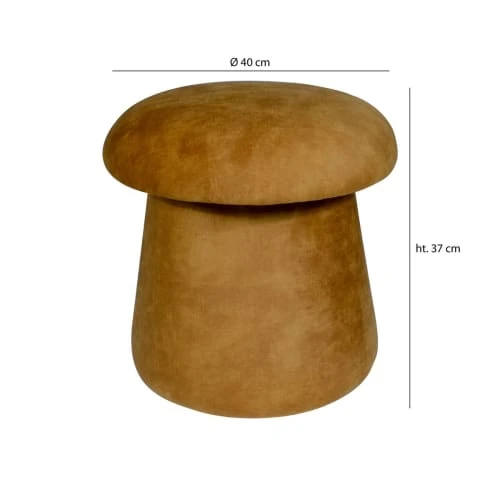 Pouf champignon en velours safran Pirouette Paris Poufs Pouf Champignon En Velours Safran -Magasin De Chaises pouf champignon en velours safran 2