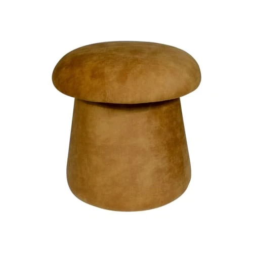 Pouf champignon en velours safran Pirouette Paris Poufs Pouf Champignon En Velours Safran -Magasin De Chaises pouf champignon en velours safran
