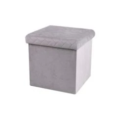Urban Living Poufs Pouf Coffre De Rangement Velours Noir - 37.5x37.5x37.5cm -Magasin De Chaises pouf coffre de rangement velours gris clair 37 5x37 5x37 5cm