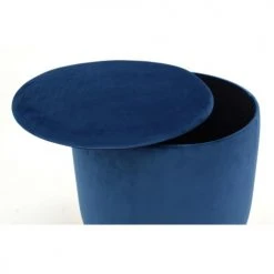 Aubry Gaspard Poufs Pouf Coffre En Velours Et Métal Bleu/or 2 Aubry Gaspard Poufs Pouf Coffre En Velours Et Métal Bleu/or -Magasin De Chaises pouf coffre en velours et metal bleu or 2