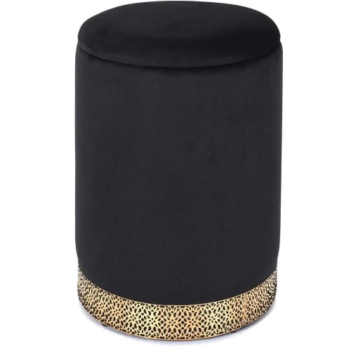 Pouf coffre Mirage noir The Home Deco Factory Poufs Pouf Coffre Mirage Noir -Magasin De Chaises pouf coffre mirage noir