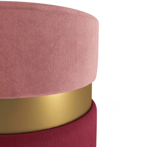 Pouf contemporain, bicolore rouge Potiron Paris Poufs Pouf Contemporain, Bicolore Rouge -Magasin De Chaises pouf contemporain bicolore rouge 3