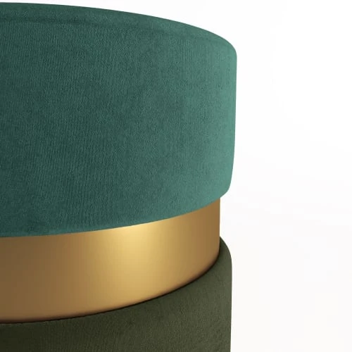 Pouf contemporain, bicolore vert et métal or Potiron Paris Poufs Pouf Contemporain, Bicolore Vert Et Métal Or -Magasin De Chaises pouf contemporain bicolore vert et metal or 3