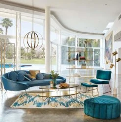 Maisons Du Monde Poufs Pouf Coquillage En Velours Bleu Et Pin -Magasin De Chaises pouf coquillage en velours bleu et pin 1000 9 27 190800 5