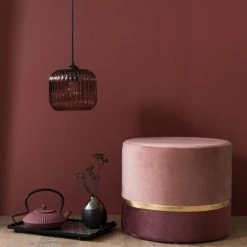 Maisons Du Monde Poufs Pouf Effet Velours Rose Et Doré -Magasin De Chaises pouf effet velours rose et dore 1000 4 20 194688 3