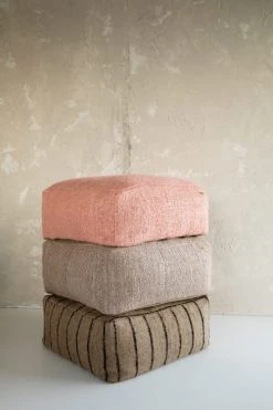 Bazar Bizar Poufs Pouf En Coton Beige -Magasin De Chaises pouf en coton beige 3