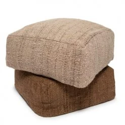 Bazar Bizar Poufs Pouf En Coton Brun -Magasin De Chaises pouf en coton brun 4